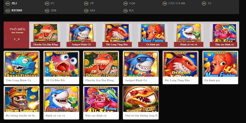 Bắn cá Cwin cùng sảnh Jili siêu phong phú các chủ đề